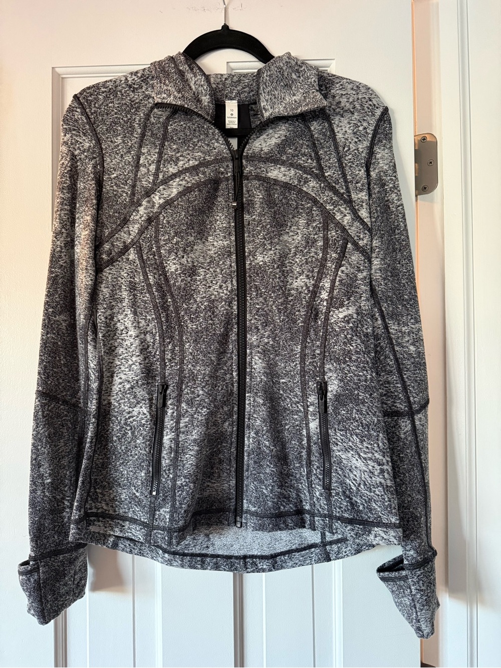 Lululemon Define Jacket Women’s Size 10 Black White Speckled Zip Up